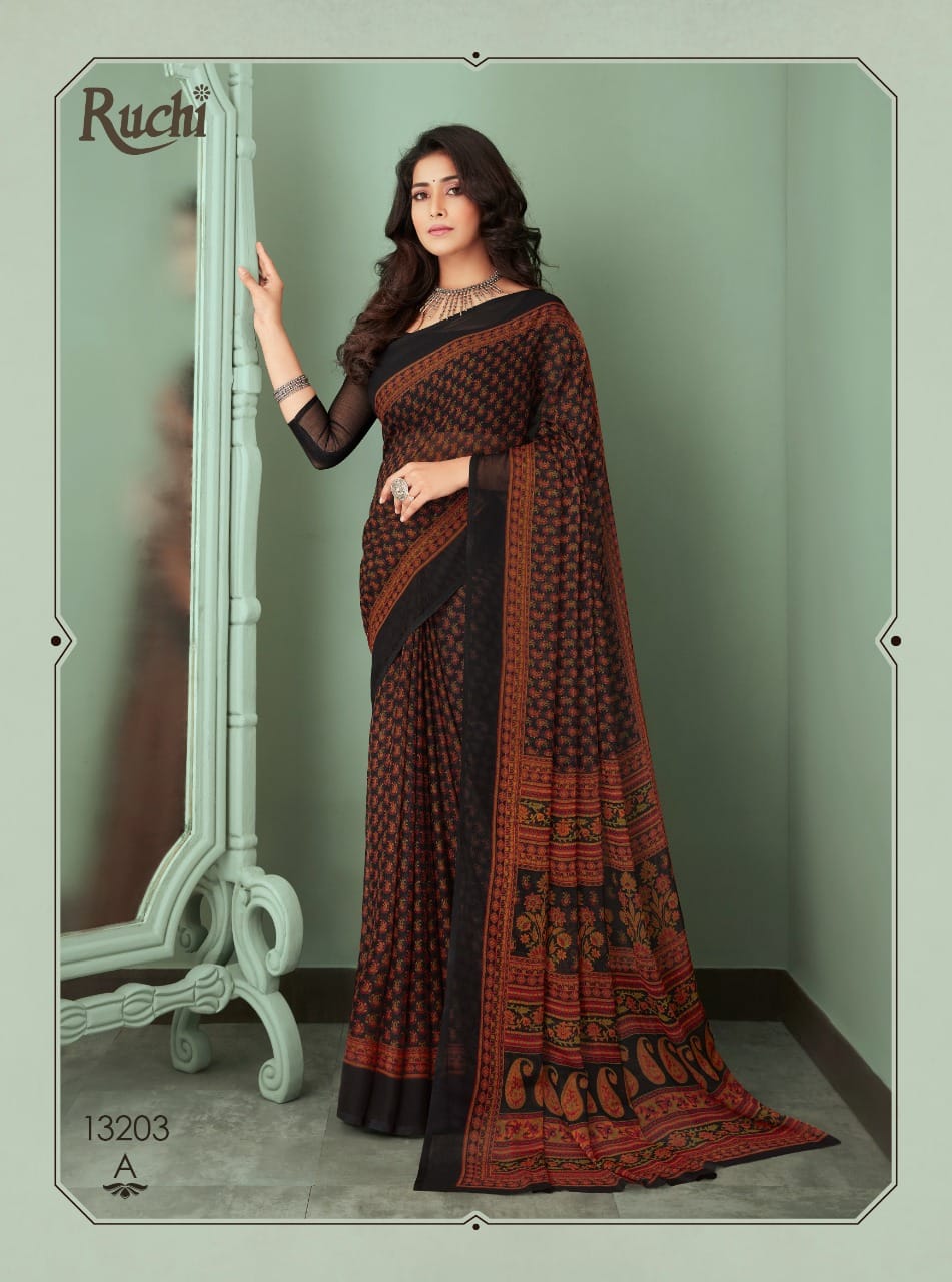 Ruchi Star Chiffon 68th Edition Casual Dily Wear Chiffon Printed Saree Collection